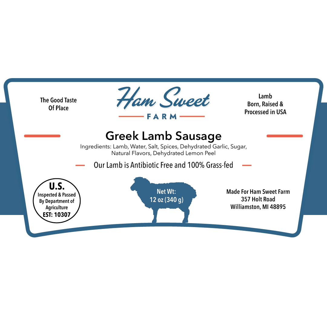 Greek Lamb Sausage - 100% Grass-fed Lamb