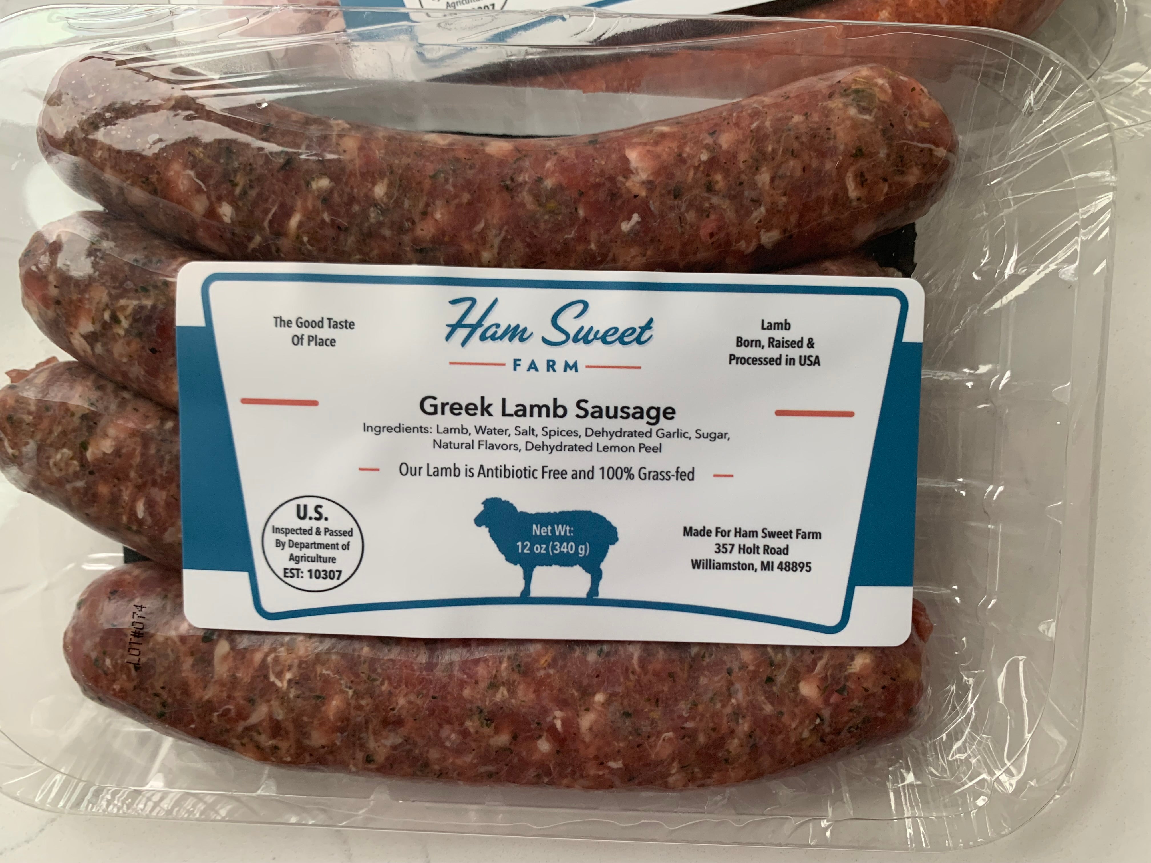 Greek Lamb Sausage - 100% Grass-fed Lamb Sausage